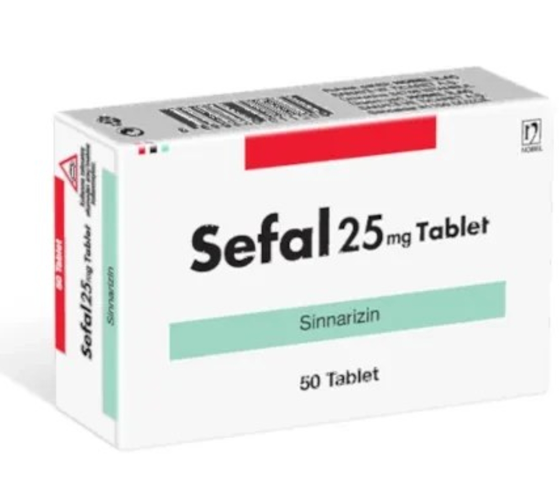 قرص سیناریزین ۲۵ میلی گرم Sefal بسته ۵۰ عددی